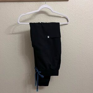 Fabletics Black Joggers with Blue Accents